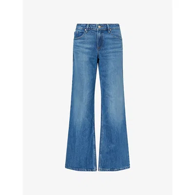 Good American Womens Indigo1224 Good Loose Wide-leg Low-rise Denim Jeans In Blue