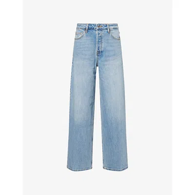 Good American Womens Indigo1242 Vintage Wide-leg High-rise Denim Jeans In Blue