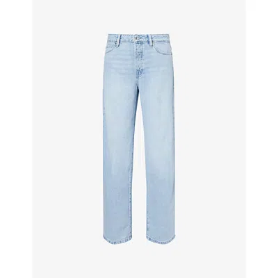 Good American Womens Indigo1250 Weightless Wide-leg Strech-denim Jeans In Blue