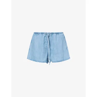 Good American Womens Indigo1273 Relaxed-fit Denim Shorts In Blue
