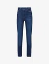 Good American Pull On Straight Faded-wash Straight High-rise Stretch-denim Jeans In Indigo491