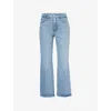 Good American Womens Indigo510 Ga Good Legs Crop Mini Boot-leg Mid-rise Stretch-denim Jeans In Indigo510
