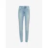 Good American High Waist Raw Hem Slim Jeans In Indigo In Indigo763