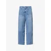 Good American Womens Lite Wide-leg Mid-rise Denim-blend Jean Indigo786