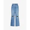 Good American Womens Indigo893 Good 90s Mid-rise Relaxed Denim Jeans In Blue