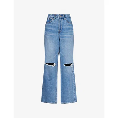 Good American Womens Indigo893 Good 90s Mid-rise Relaxed Denim Jeans In Blue