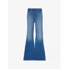 GOOD AMERICAN WOMENS INDIGO900 JEANIUS FLARE DRAWSTRING COTTON-JERSEY JOGGING BOTTOMS