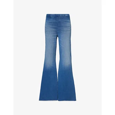 Good American Womens Jeanius Flare Drawstring Cotton-jersey Jogging Bottoms Indigo900 Xs