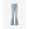 Good American Womens Indigo960 Good Classic Bootcut Mid-rise Denim-blend Jeans