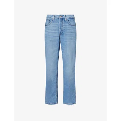 Good American Womens Indigo961 Weightless Boyfriend Straight-leg Denim Jeans In Blue