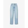 Good American Womens Good '90s Relaxed-fit Cropped Denim Jeans Indigo964 In Blue
