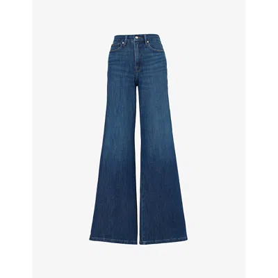 Good American Womens Indigo977 Good Waist Palazzo Stretch-denim Jeans