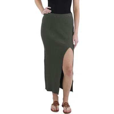 Good American Womens Knit Ribbed Midi Skirt In Multi