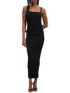 GOOD AMERICAN WOMENS KNIT RUCHED MAXI DRESS