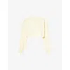Good American Womens Light Ray001 Terry Cropped Cotton-jersey Sweatshirt In Light Ray001