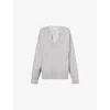 Good American Womens Melange Grey Deep V-neck Knitted Jumper In Gray