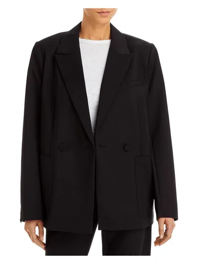Good American Womens Office Career Double-breasted Blazer In Black