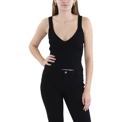 Good American Womens Ribbed Low Cut Tank Top In Black