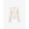 Good American Womens Vanilla001 Round-neck Button Knitted Cardigan Xs In Multi