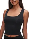Good American Scuba Scoop Neck Crop Tank In Black