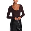Good American Scoop Neck Bodysuit In Bark