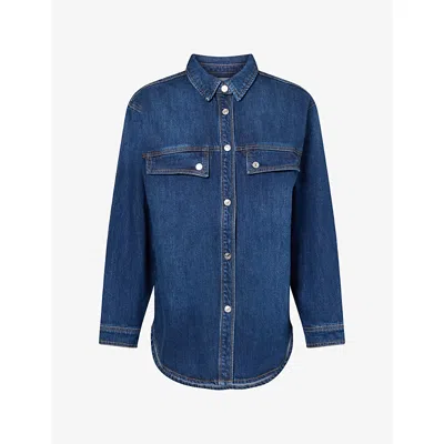 Good American Womens The Denim Overshirt Indigo1339