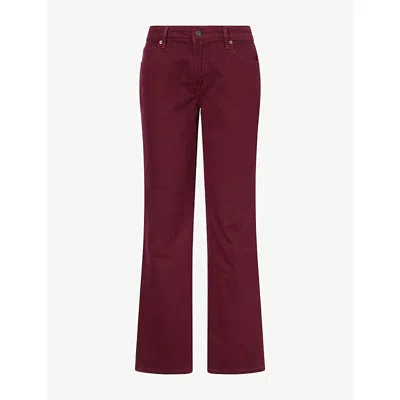 Good American Womens Vintage Low-rise Bootcut Denim Jeans Berry Noir In Burgundy
