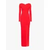 Good American Virgo Rib Long Sleeve Gown Grenadine003 In Grenadine003
