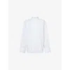 Good American Womens White001 Poplin Oversized Cotton-blend Shirt Xs In White