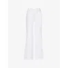 GOOD AMERICAN WOMENS WHITE001 REGULAR-FIT FLARED-LEG STRETCH-DENIM JEANS