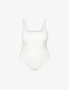 Good American Scuba Square-neck Stretch-woven Body In White001