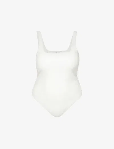 Good American Scuba Square-neck Stretch-woven Body In White001