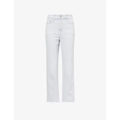 Good American Womens Good Curve Straight-leg Stretch-woven Jeans Winter Sky001