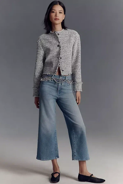 Good American X Anthropologie Good Waist High-rise Palazzo Crop Jeans In Blue