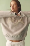 Shop Good American X Anthropologie New York Graphic Crew-neck Sweatshirt In Grey