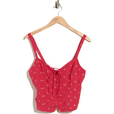 Good American X Dolly Parton Lace-up Poplin Tank In Flare Bandana Print