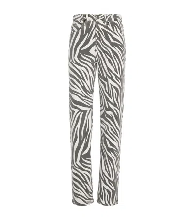 GOOD AMERICAN ZEBRA GOOD ICON STRAIGHT JEANS