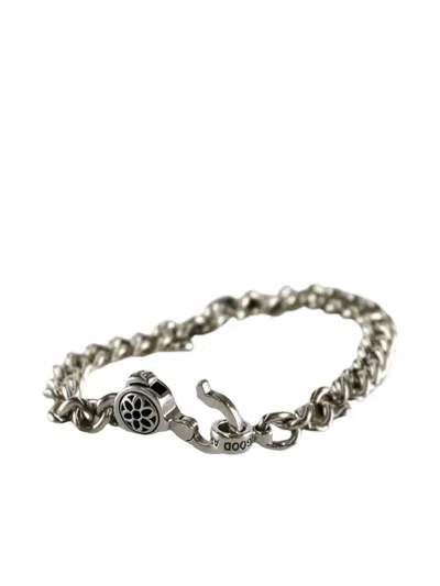 Good Art Hlywd Curb-chain Flower Bracelet In Metallic