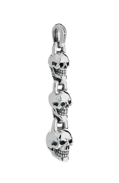 Good Art Hlywd Jack Skull Drop Pendant In Silver