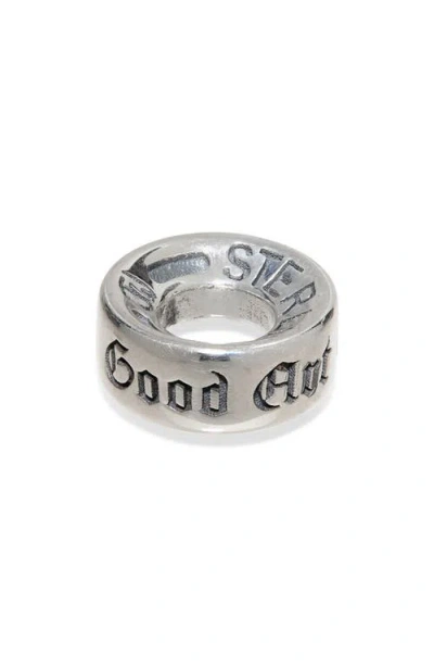 Good Art Hlywd Logo Rondel Enhancer In Sterling Silver