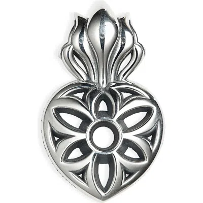 Good Art Hlywd Rosette Heart Pendant In Silver