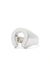Good Art Hlywd Smooth Horseshoe Signet Ring In Metallic