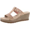 Good Choice Alena Womens Faux Suede Round Toe Wedge Sandals In Pink