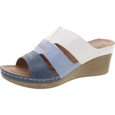 Good Choice Delores Womens Laceless Man Made Wedge Sandals In Multi
