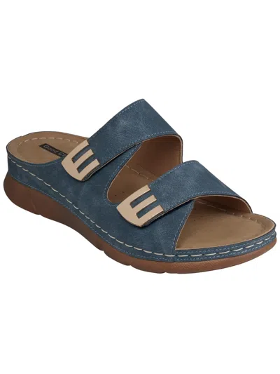 Good Choice Gretchen Womens Laceless Nylon Slide Sandals In Blue