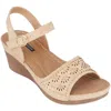 Shop Good Choice Helen Womens Faux Leather Embellished Wedge Sandals In White