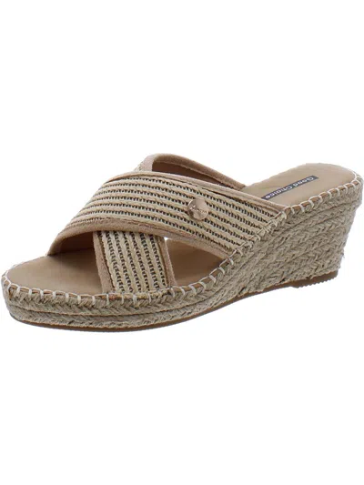 Good Choice Jimmy Womens Slip On Open Toe Wedge Sandals In Brown