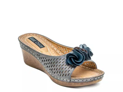 Good Choice Juliet Wedge Sandal In Blue