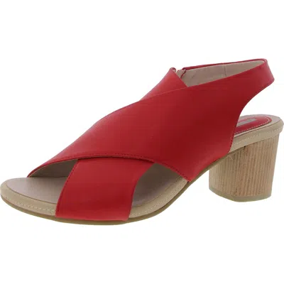 Good Choice Keefa Womens Solid Leather Block Heels In Red