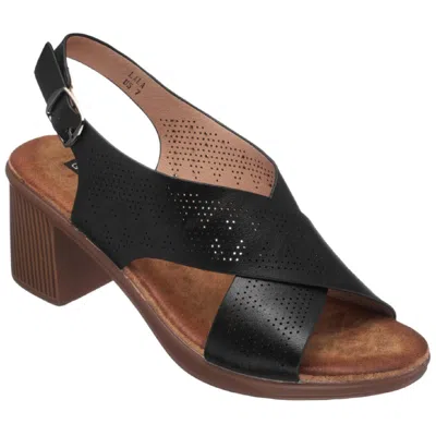 Good Choice Lala Womens Cushioned Footbed Faux Leather Heels In Black
